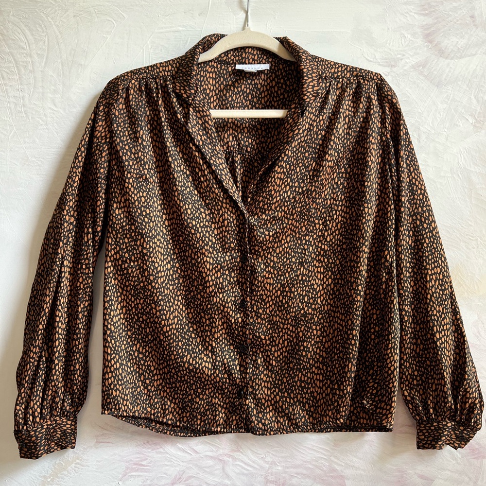 TopShop Elegant Black and Brown Women's Top sz 4 Small
